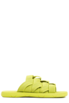 Bottega Veneta Green Intrecciato Slides In Kiwi
