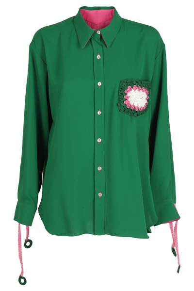 Matimì Green Shirt With Crochet Details