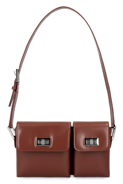 By Far Baby Billy Leather Crossbody Bag In Brown