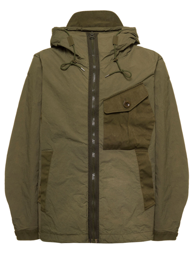 Ten C Pocket Zip-up Hooded Jacket In Green