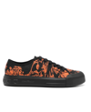 Ferragamo Mens Black/satsuma Rebel Printed Low Top Sneakers, Brand Size 8 In Black