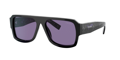 Prada Pr 22ys Black Male Sunglasses In Violet Mirror Internal Silver