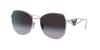 Prada Womens Silver Pr 57ys Aviator Steel And Polyamide Sunglasses In Grey Gradient