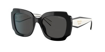 Prada Pr 16ys 09q5s0 Butterfly Sunglasses In Dark Grey
