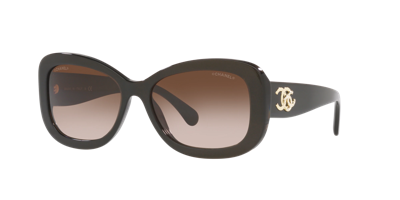 Pre-owned Chanel Woman Sunglass Rectangle Sunglasses Ch5468b