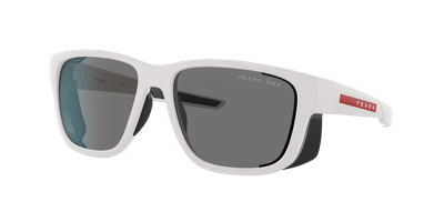 Prada Dark Grey Rectangular Mens Sunglasses Ps 07ws Twk02g 59 In Polar Dark Grey