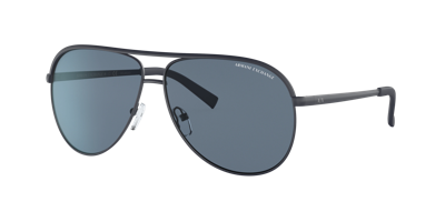 Armani Exchange Ax 2012s 606387 Unisex Aviator Sunglasses In Dark Blue Polarized