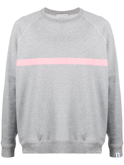 Mackintosh Stripe Detial Sweatshirt In Grey