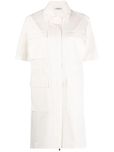 There Was One Short-sleeve Shirtdress In White