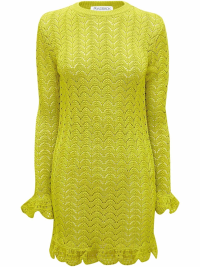 green emerald velvet dress JW Anderson Green Maxi Dress with Gold Hem Size M
