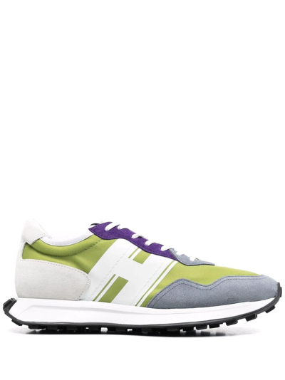 Hogan Logo Panelled Sneakers In Grün