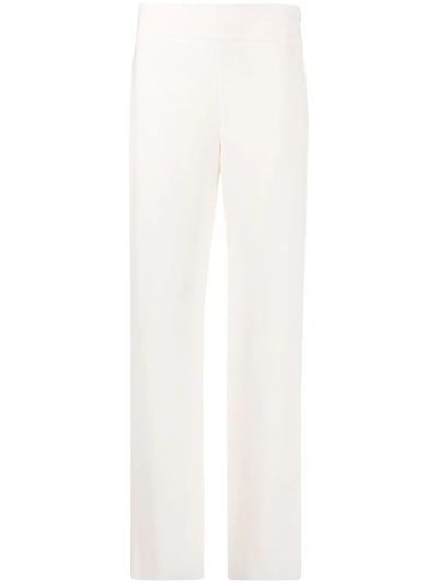 Emporio Armani High-waisted Straight-leg Trousers In White