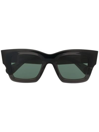 Jacquemus Tinted Rectangle-frame Sunglasses In Black