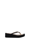 Jacquemus Les Tatanes Lin Leather Platform Flip Flops In Black