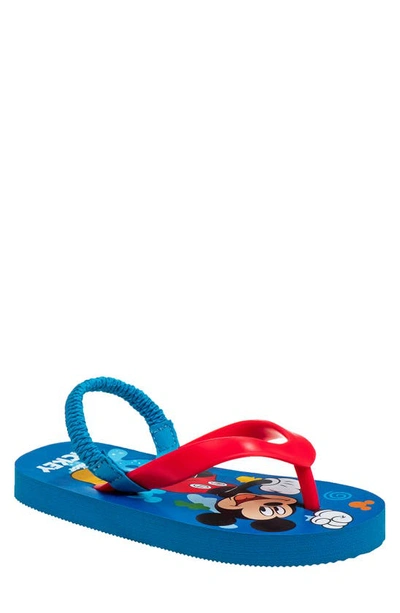 Josmo Kids' Mickey Mouse Flip-flop Sandal In Blue/ Red