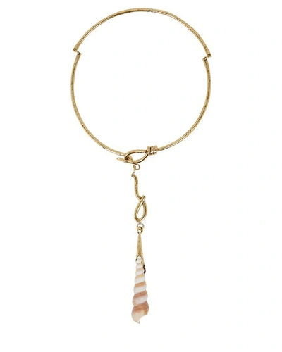 Ulla Johnson Cyrus Shell Lariat Necklace In Gold