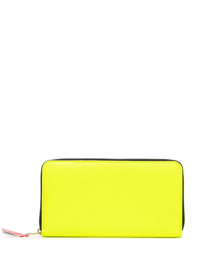 Comme Des Garçons Zip-around Leather Wallet In Yellow