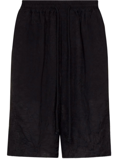 Song For The Mute Raw-edge Bermuda Shorts In Black