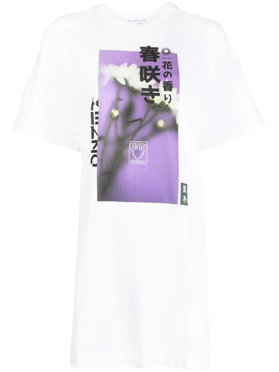 Kenzo Daisy-print T-shirt In Weiss