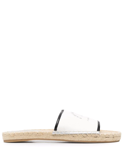 Karl Lagerfeld Logo Embroidered Sandals In Weiss