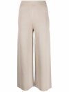 GENTRY PORTOFINO CROPPED WIDE-LEG KNITTED TROUSERS