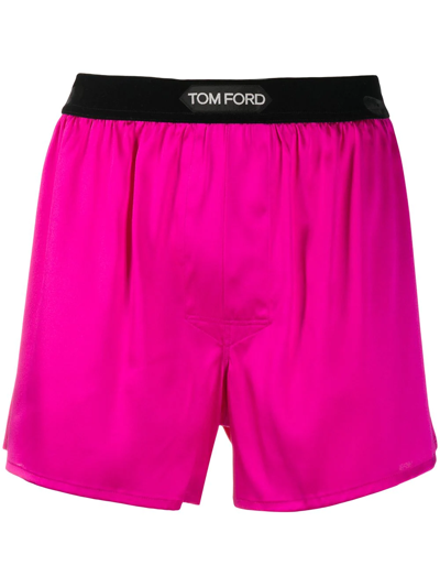 Tom Ford Logo-waistband Boxers In Pink