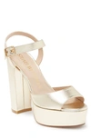Stuart Weitzman Ryder Platform Sandal In Platino