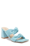 Torgeis Flamingo Knotted Block Heel Sandal In Blue