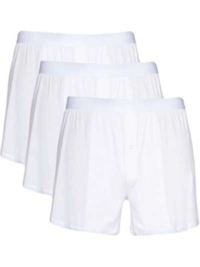 Cdlp Logo-waist Boxer Shorts Three-pack In White