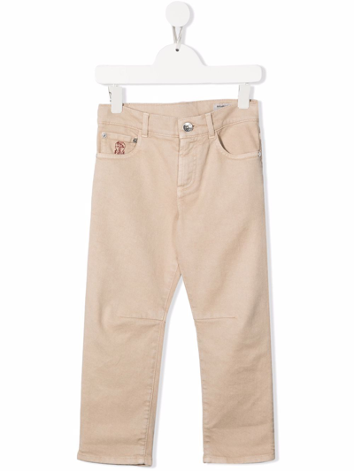 Brunello Cucinelli Kids' Mid-rise Straight-leg Jeans In Neutrals