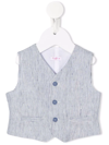Il Gufo V-neck Button-up Waistcoat In Blue
