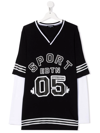 Dsquared2 Teen Layered-effect Oversized T-shirt In Black