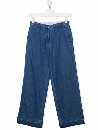 Stella Mccartney Kids' Washed Straight-leg Jeans In Blue