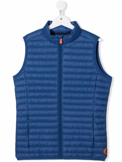 Save The Duck Kids' Padded-design Gilet In Blue
