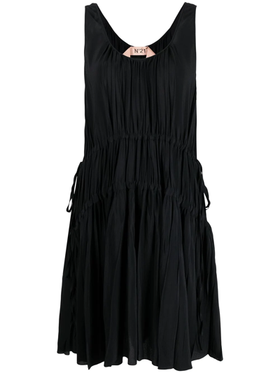 N°21 Pleated Tiered Dress In Black