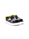 Dsquared2 Logo-print Open-toe Sandals In Black
