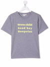 Bonpoint Teen Slogan-print Short-sleeve T-shirt In Grey
