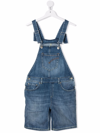Shop Dondup Teen Denim Overalls In Blue