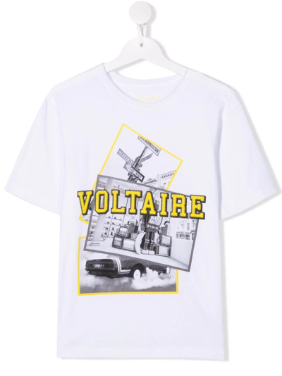 Zadig & Voltaire Teen Logo-print Short-sleeved T-shirt In White