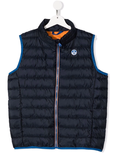 North Sails Kids' Crozet Padded Waistcoat In Blue