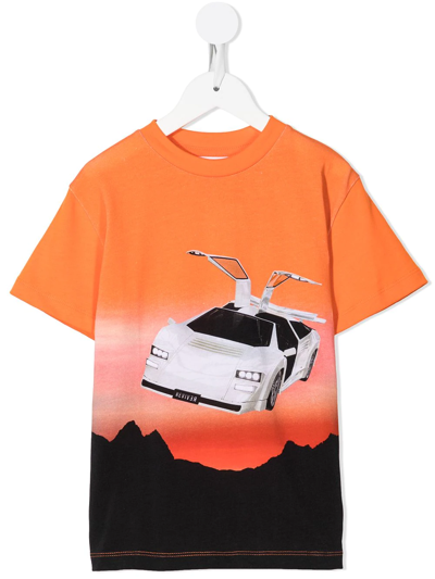 Molo Teen Graphic-print Cotton T-shirt In Orange