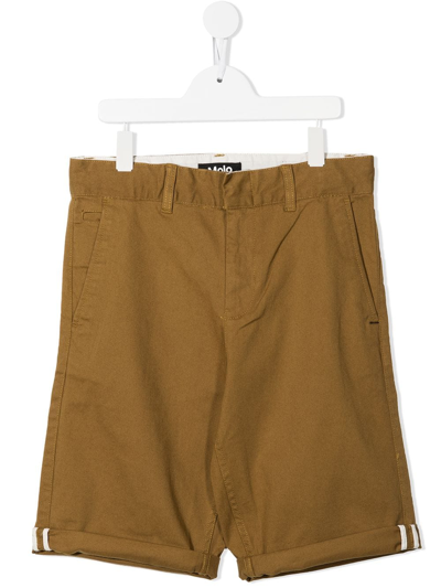 Molo Teen Slim-fit Chino Shorts In Yellow