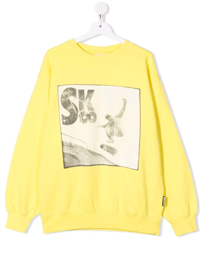 Molo Teen Graphic-print Crew-neck Sweatshirt In Yellow