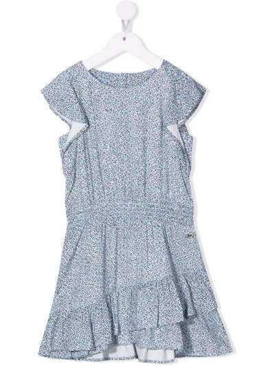 Michael Kors Kids' Ruffled-trim Detail Dress In Blue
