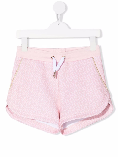 Michael Kors Kids' Logo Print Drawstring Shorts In Pink