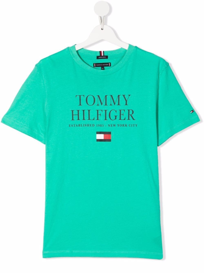 Tommy Hilfiger Junior Teen Logo-print T-shirt In Green