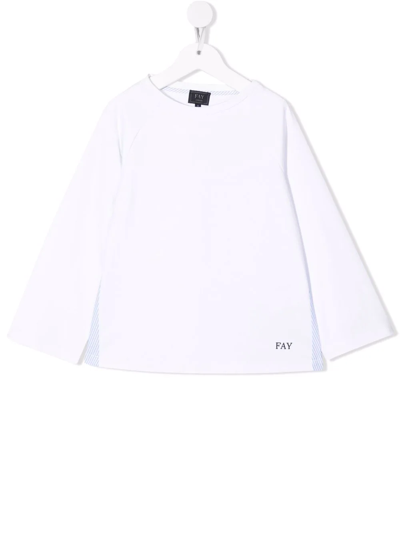 Fay Kids' Logo-print T-shirt In White