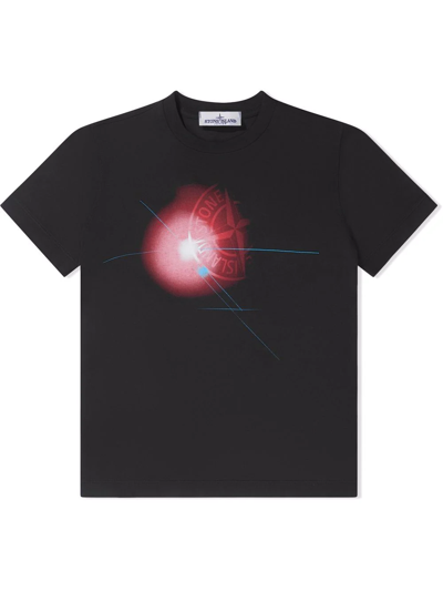 Stone Island Teen Graphic-print Short-sleeved T-shirt In Blue
