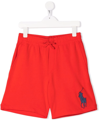Polo Ralph Lauren Embroidered-logo Track Shorts In Red