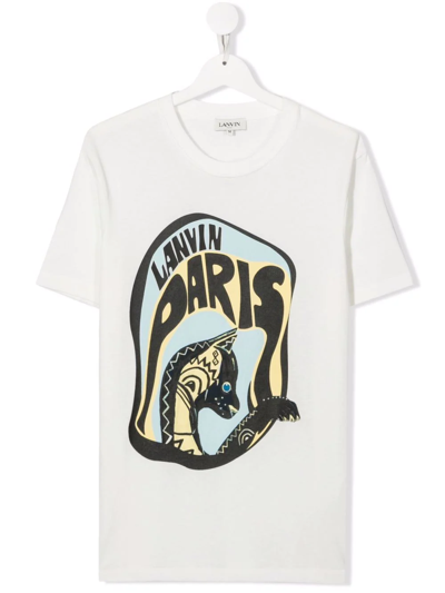 Lanvin Enfant Kids' Logo-print T-shirt In White